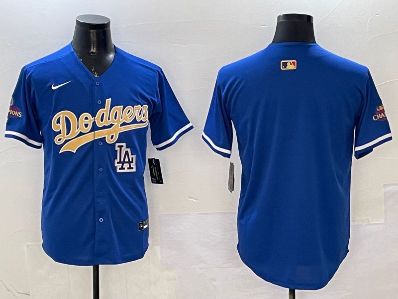 Men Los Angeles Dodgers Blank Blue Champion gold character 2025 Nike MLB Jersey style 6->los angeles dodgers->MLB Jersey